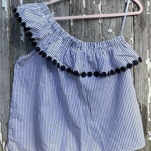 LOFT Blue and White Striped Garment